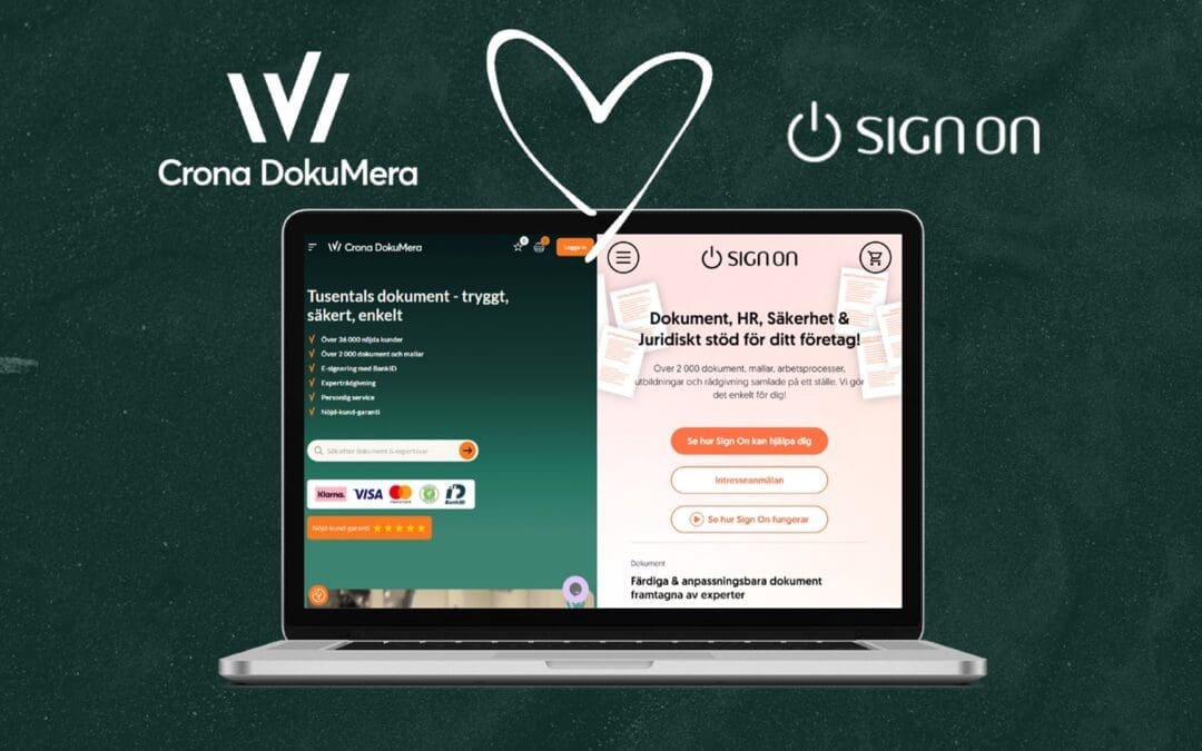 Sammanslagning av Crona DokuMera och Sign On: Marknadens starkaste utbud av dokumentmallar
